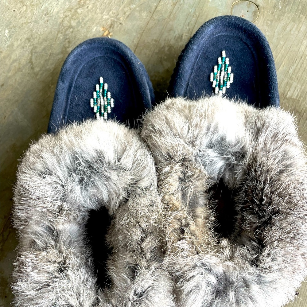 Moccasins with Rabbit Fur